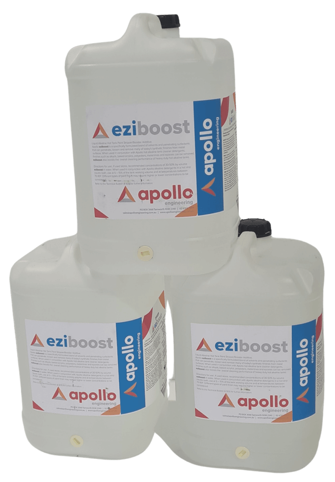 EziBoost + EziClean: Powerful Paint Stripping Solution for Apollo Hot Tanks. Removes Tough Coatings Effectively.
