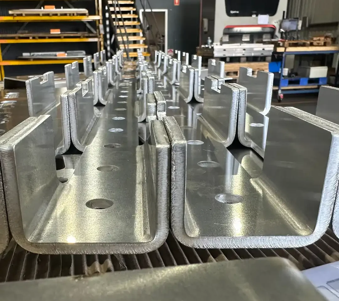 Laser cut CNC brake press folded aluminium parts
