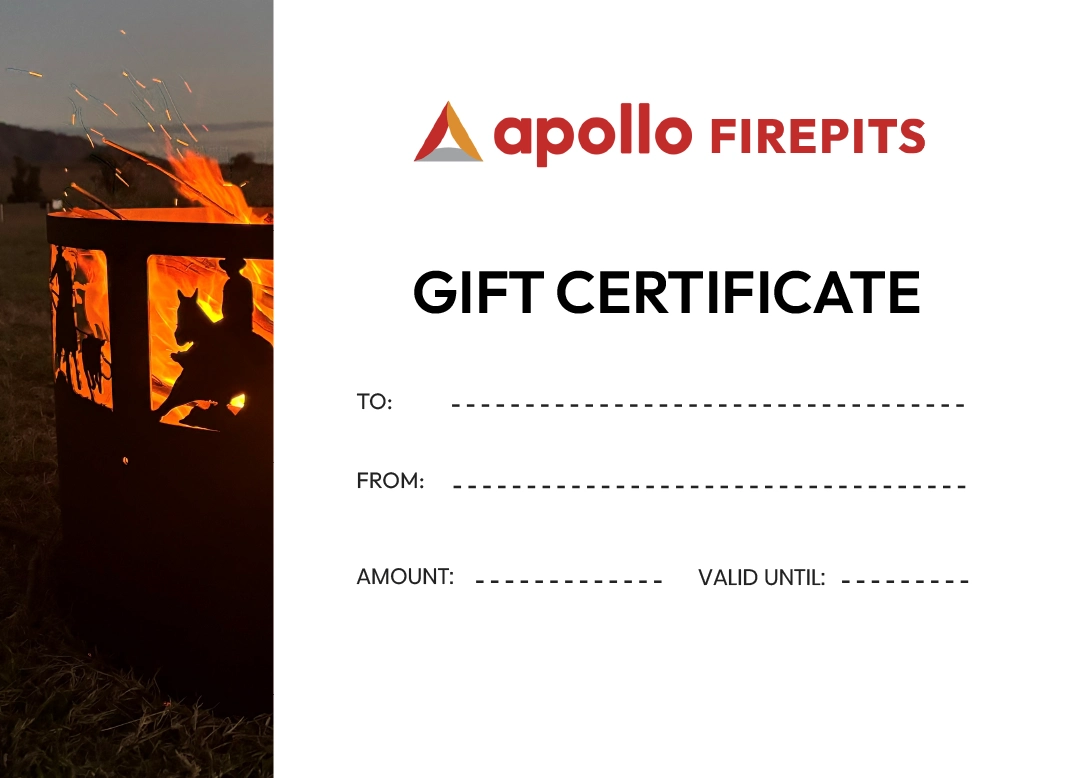 apollo firepit gift certificate mockup
