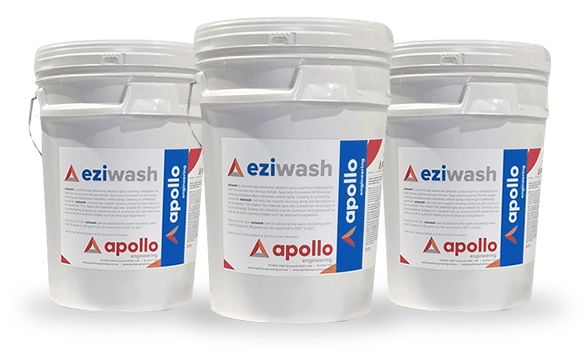 pails of Apollo Engineering EziWash Alkaline Spray Cleaner