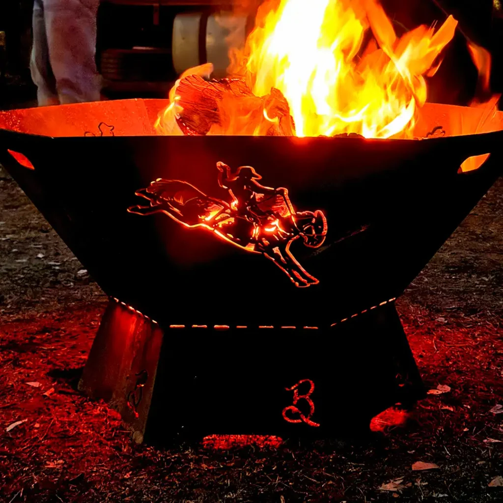 custom steel fire pit in a country garden tamworth nsw